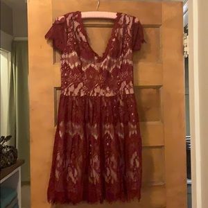 Red lace dress from Francesca Collections Size M